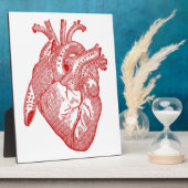 Rood Antiek anatomisch hart Fotoplaat (Zijkant)