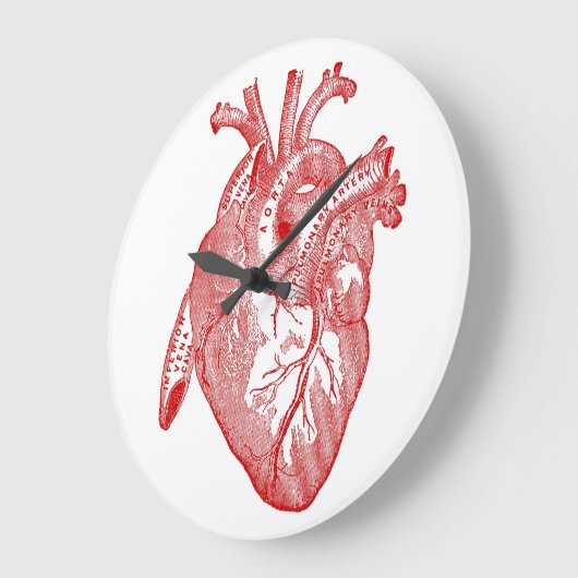 Rood Antiek anatomisch hart Grote Klok (Hoek)