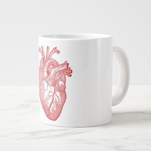 Rood Antiek anatomisch hart Grote Koffiekop (Voorkant rechts)