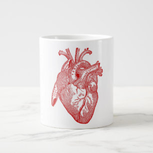 Rood Antiek anatomisch hart Grote Koffiekop