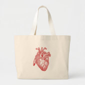 Rood Antiek anatomisch hart Grote Tote Bag (Voorkant)