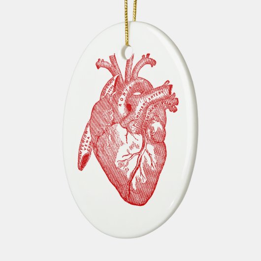 Rood Antiek anatomisch hart Keramisch Ornament (Links)