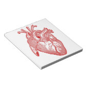 Rood Antiek anatomisch hart Notitieblok (Schuin)