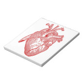 Rood Antiek anatomisch hart Notitieblok (Linkerzijde)