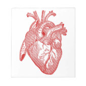Rood Antiek anatomisch hart Notitieblok (Voorkant)