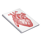 Rood Antiek anatomisch hart Notitieboek (Rechterzijde)