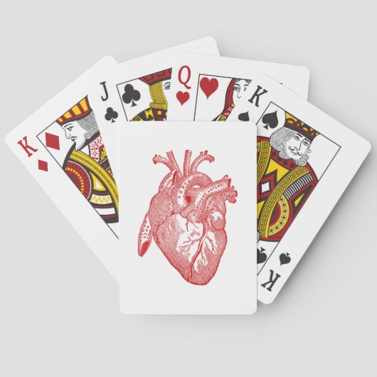 Rood Antiek anatomisch hart Pokerkaarten (Achterkant)
