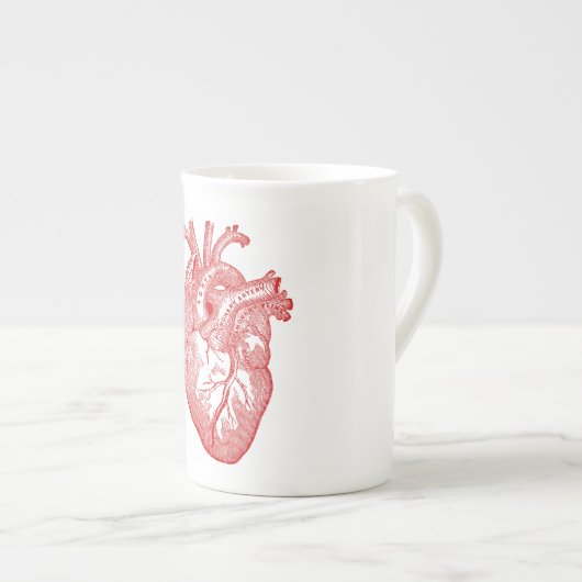 Rood Antiek anatomisch hart Porselein Kop (Voorkant rechts)