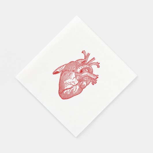Rood Antiek anatomisch hart Servet (Hoek)