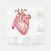 Rood Antiek anatomisch hart Servet (Voorkant)