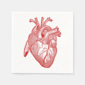 Rood Antiek anatomisch hart Servetten (Voorkant)