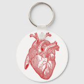 Rood Antiek anatomisch hart Sleutelhanger (Voorkant)