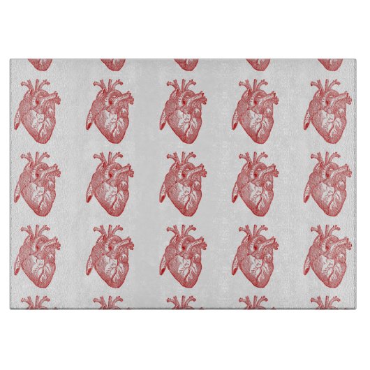 Rood Antiek anatomisch hart Snijplank (Voorkant)