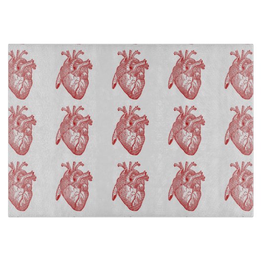 Rood Antiek anatomisch hart Snijplank (Voorkant)