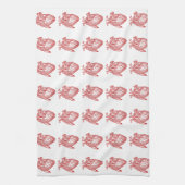 Rood Antiek anatomisch hart Theedoek (Verticaal)