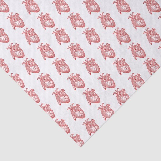 Rood Antiek anatomisch hart Tissuepapier (Detail)