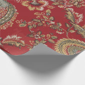 Rood Antiek Frans Textiel Cadeaupapier (Hoek)