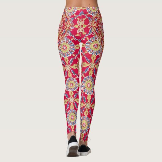  rood Antiek Mandala Leggings (Achterkant)