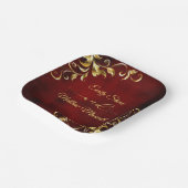 Rood Antiek Victoriaans Classic Wedding Papieren Bordje (Gebogen)