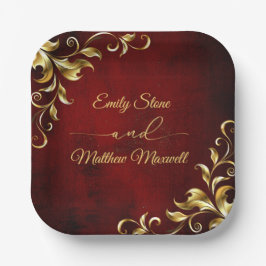 Rood Antiek  Victoriaans Classic Wedding Papieren Bordje