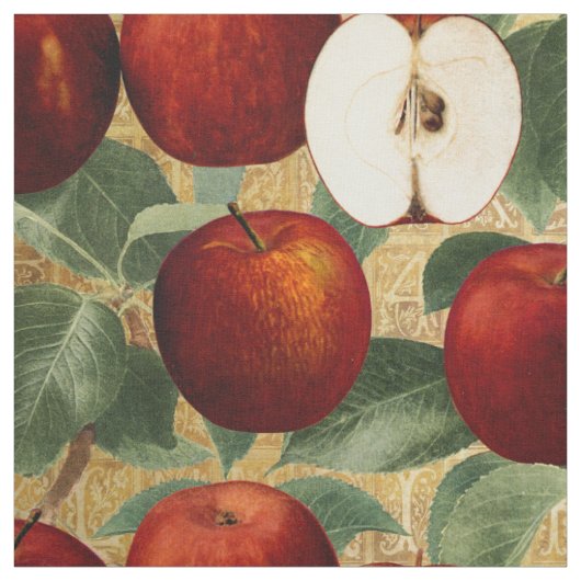 rood appel botanisch goudalfabet stof (Swatch)