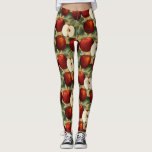 rood appel botanisch gouden alfabet leggings<br><div class="desc">Deze elegante leggings zijn voorzien van een gouden alfabet achtergrond met rode appels samen met een gesneden en groene bladeren. Draag ze in stijl!! Ontworpen door wereldberoemde kunstenaar ©Tim Coffey</div>