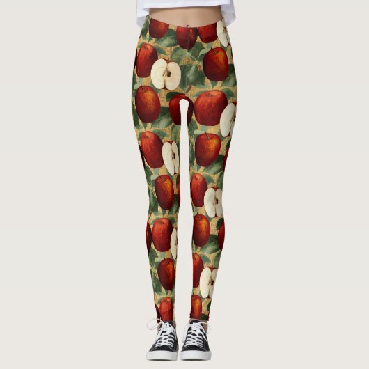 rood appel botanisch gouden alfabet leggings (Voorkant)