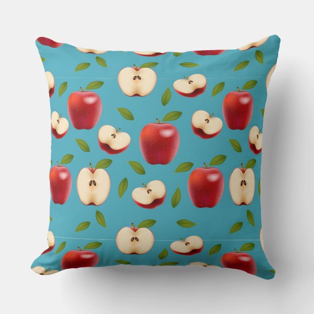 Rood Appel Patroon Kussen (Voorkant)