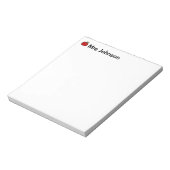 Rood appelblok voor leraar | Gepersonaliseerde naa Notitieblok (Linkerzijde)