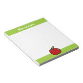 Rood appelblok voor leraar | Gepersonaliseerde naa Notitieblok (Schuin)