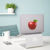 Rood appelfruit en citaat sticker (Laptop op bureau)