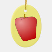 Rood appelfruit keramisch Ornament (Voorkant)