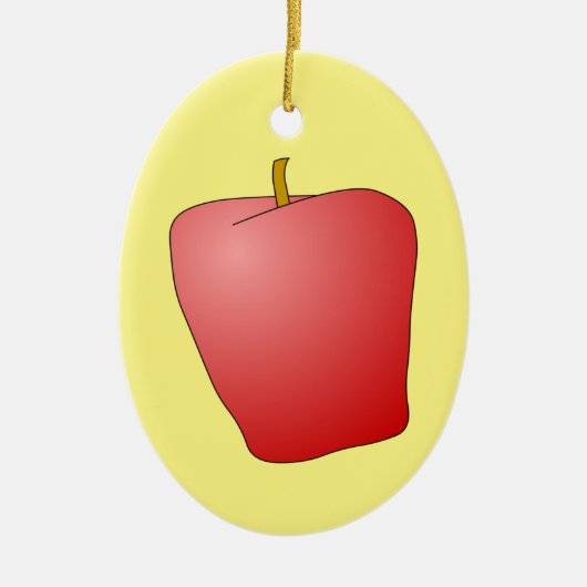 Rood appelfruit keramisch Ornament (Voorkant)