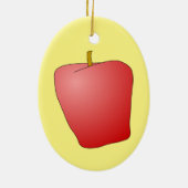Rood appelfruit keramisch Ornament (Achterkant)