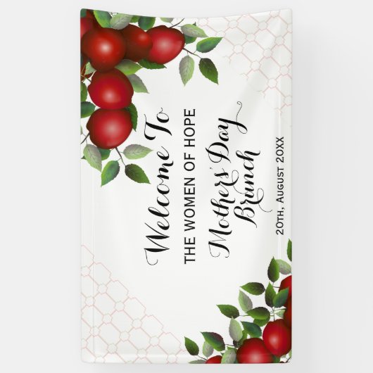 Rood appelfruit op Trellis | Banquet Spandoek (Verticaal)