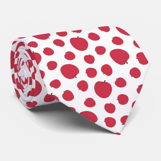 Rood appelpatroon stropdas (Opgerold)