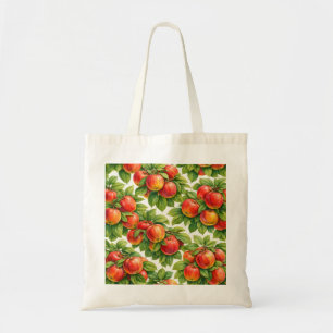 Rood Appelpatroon Tote Bag
