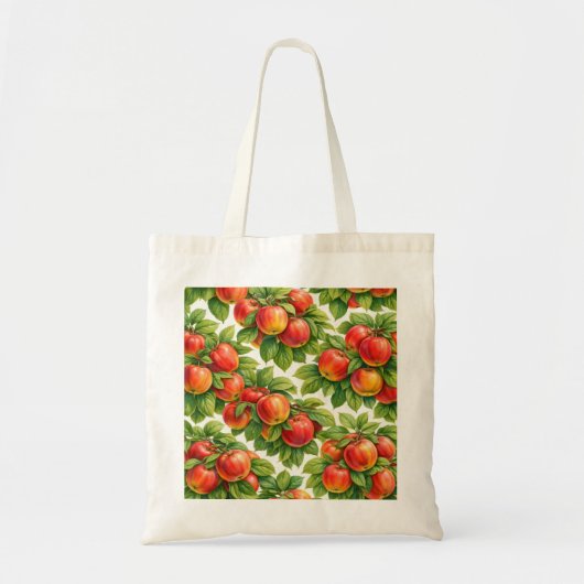 Rood Appelpatroon Tote Bag (Voorkant)