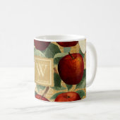 rood appels gouden alfabet monogram koffiemok (Voorkant rechts)