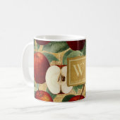 rood appels gouden alfabet monogram koffiemok (Voorkant links)
