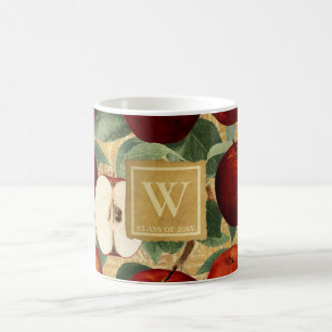  rood appels gouden alfabet monogram koffiemok