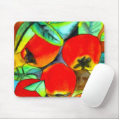 Rood appels waterverf fruitschilderkunst muismat (Met muis)