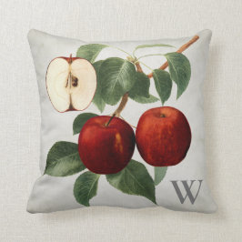 Rood Apple Botanische Waterverf Monogrammen Initia Kussen