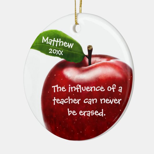 Rood Apple-docent-evaluatieschema Keramisch Ornament (Links)