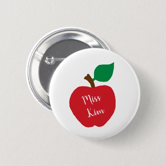Rood Apple-docer-cadeau personaliseren Ronde Button 5,7 Cm (Voorkant /achterkant)