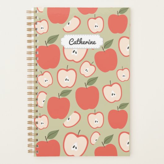 Rood Apple naadloos patroon Planner (Voorkant)