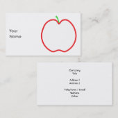 Rood Apple overzicht. Witte midden, Groene stam. Visitekaartje (Voorkant / Achterkant)