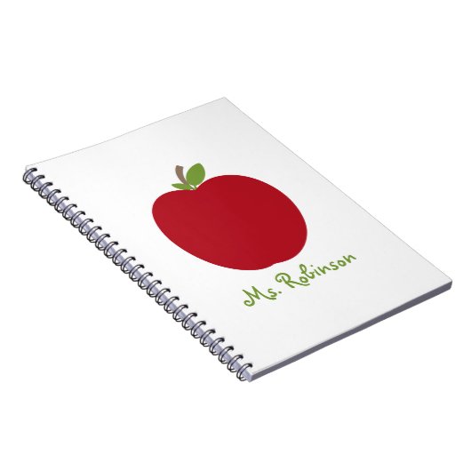 Rood Apple Spiral notebook voor leraren Notitieboek (Rechterzijde)