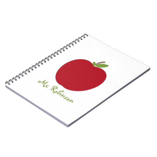 Rood Apple Spiral notebook voor leraren Notitieboek (Linkerzijde)