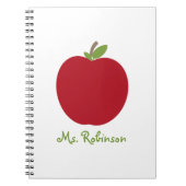 Rood Apple Spiral notebook voor leraren Notitieboek (Voorkant)